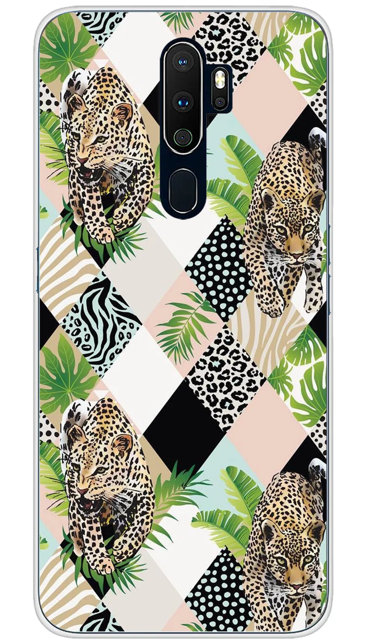 Coque Oppo Léopard losange - A5 2020