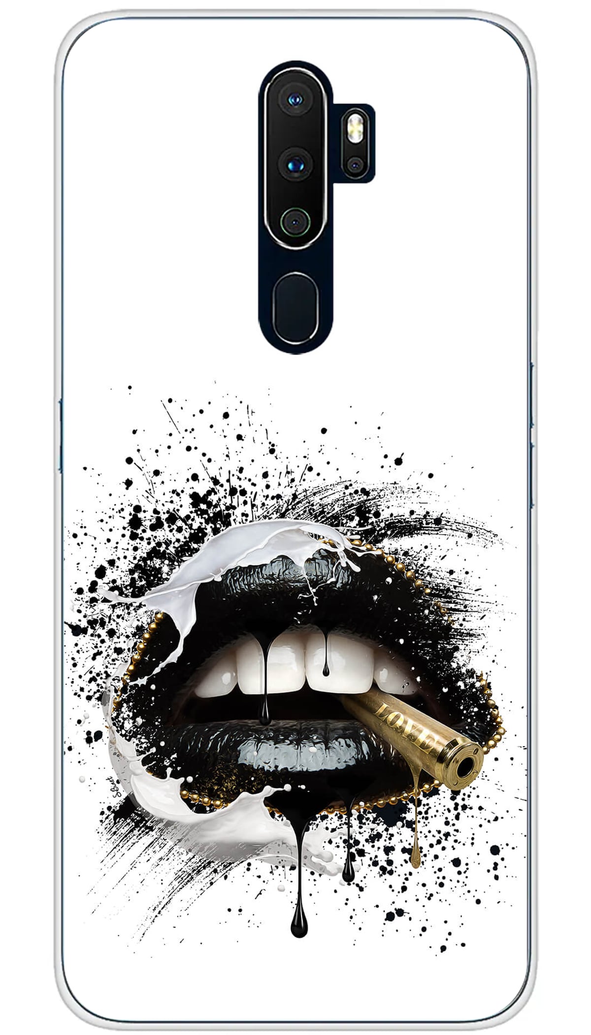 Coque Oppo SB Bouche noire - A5 2020