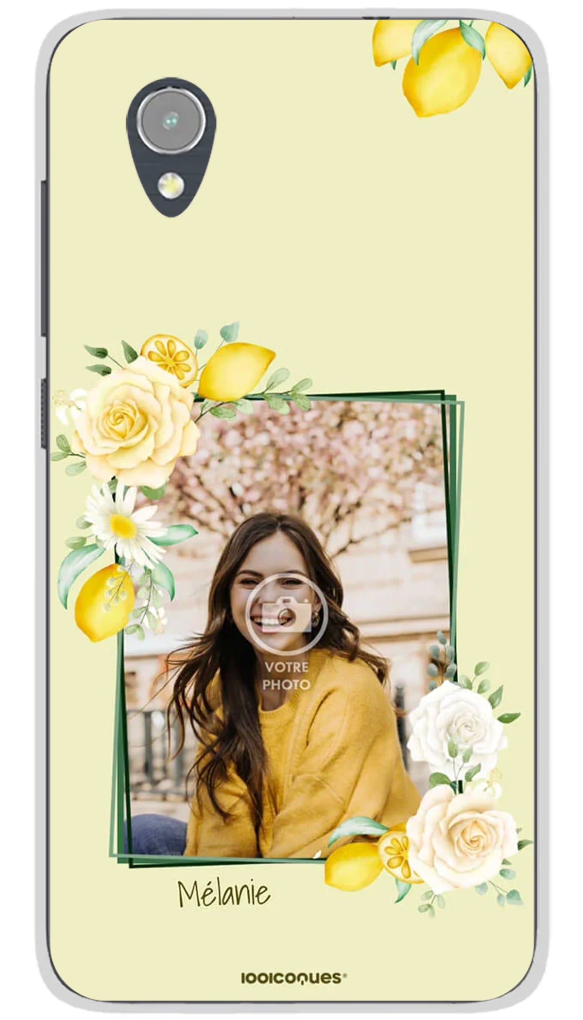 Coque personnalisée Alcatel Citron et Fleurs - 1