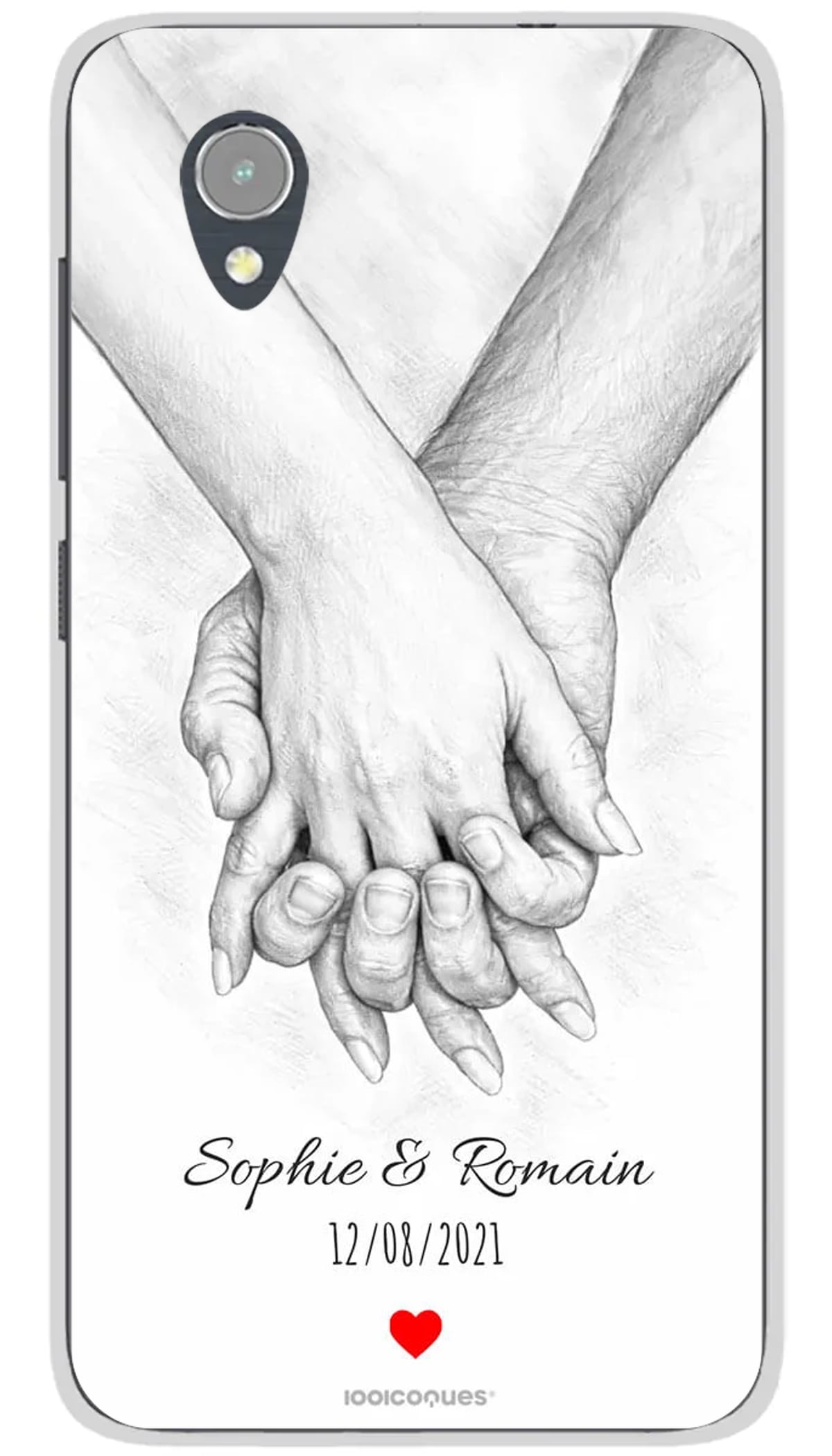 Coque personnalisée Alcatel Mains Couple - 1