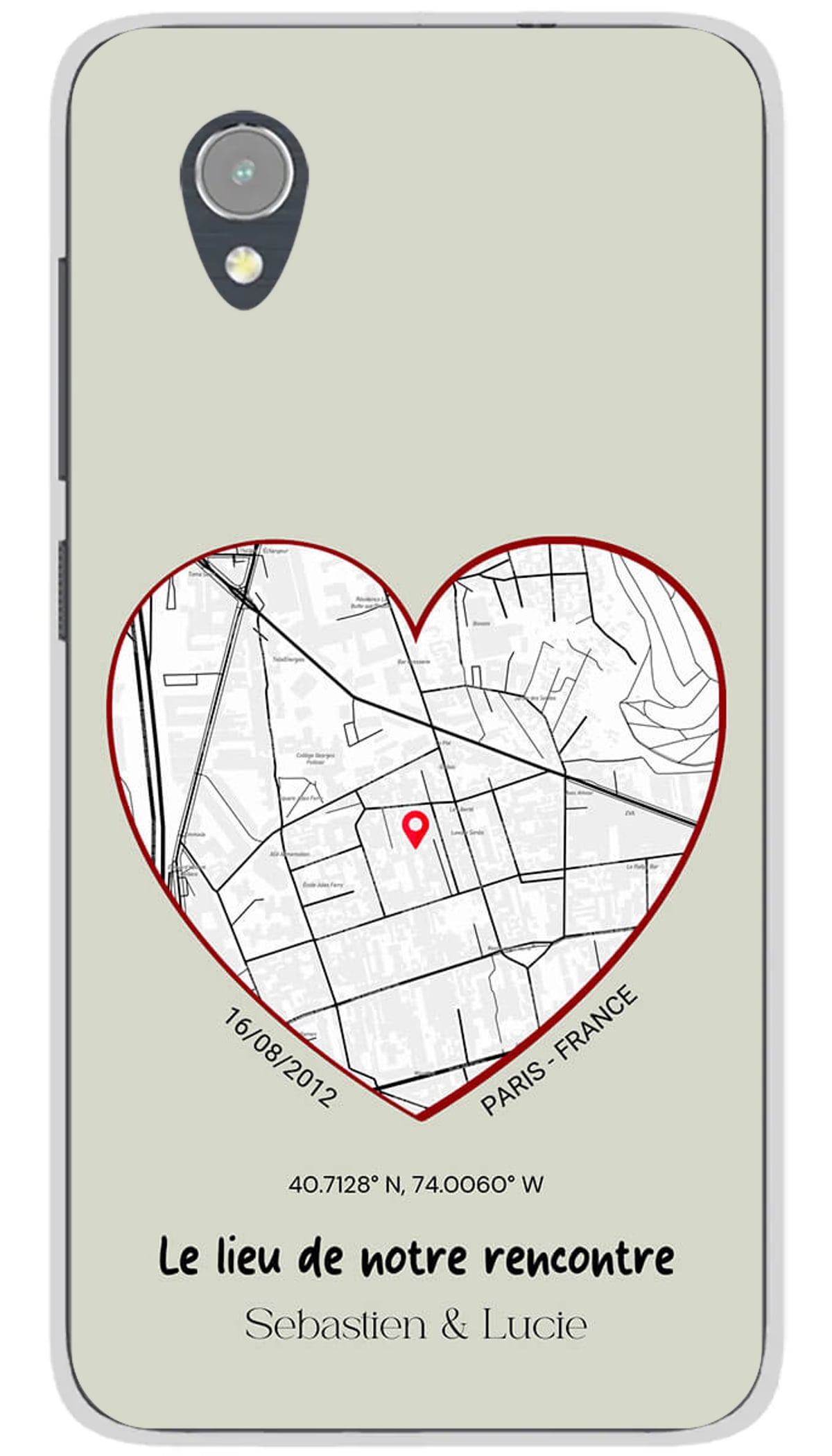 Coque personnalisée Alcatel Map Coeur - 1