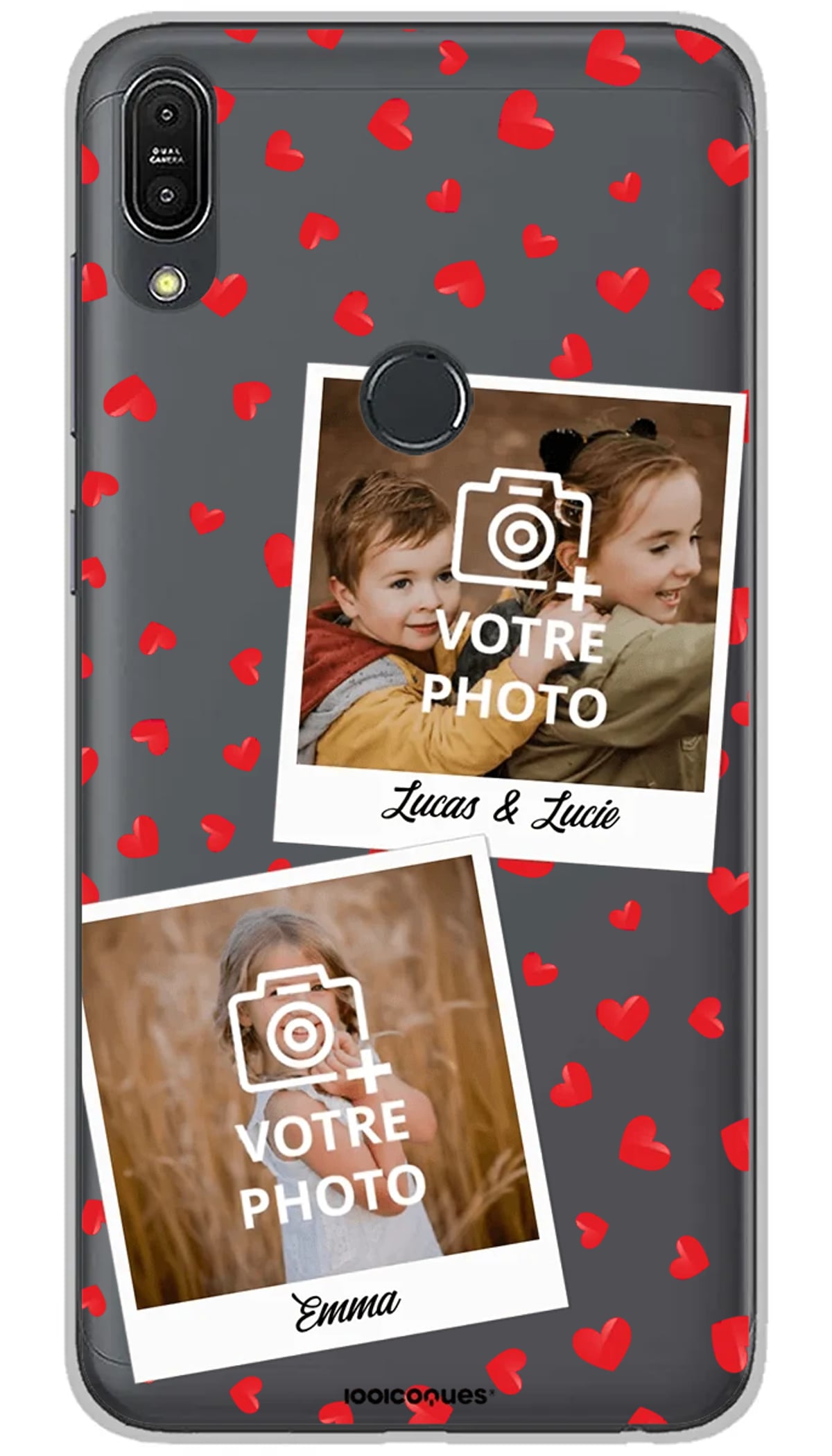 Coque personnalisée Asus Polaroid Coeurs - Zenfone Max Pro M1 ZB602KL