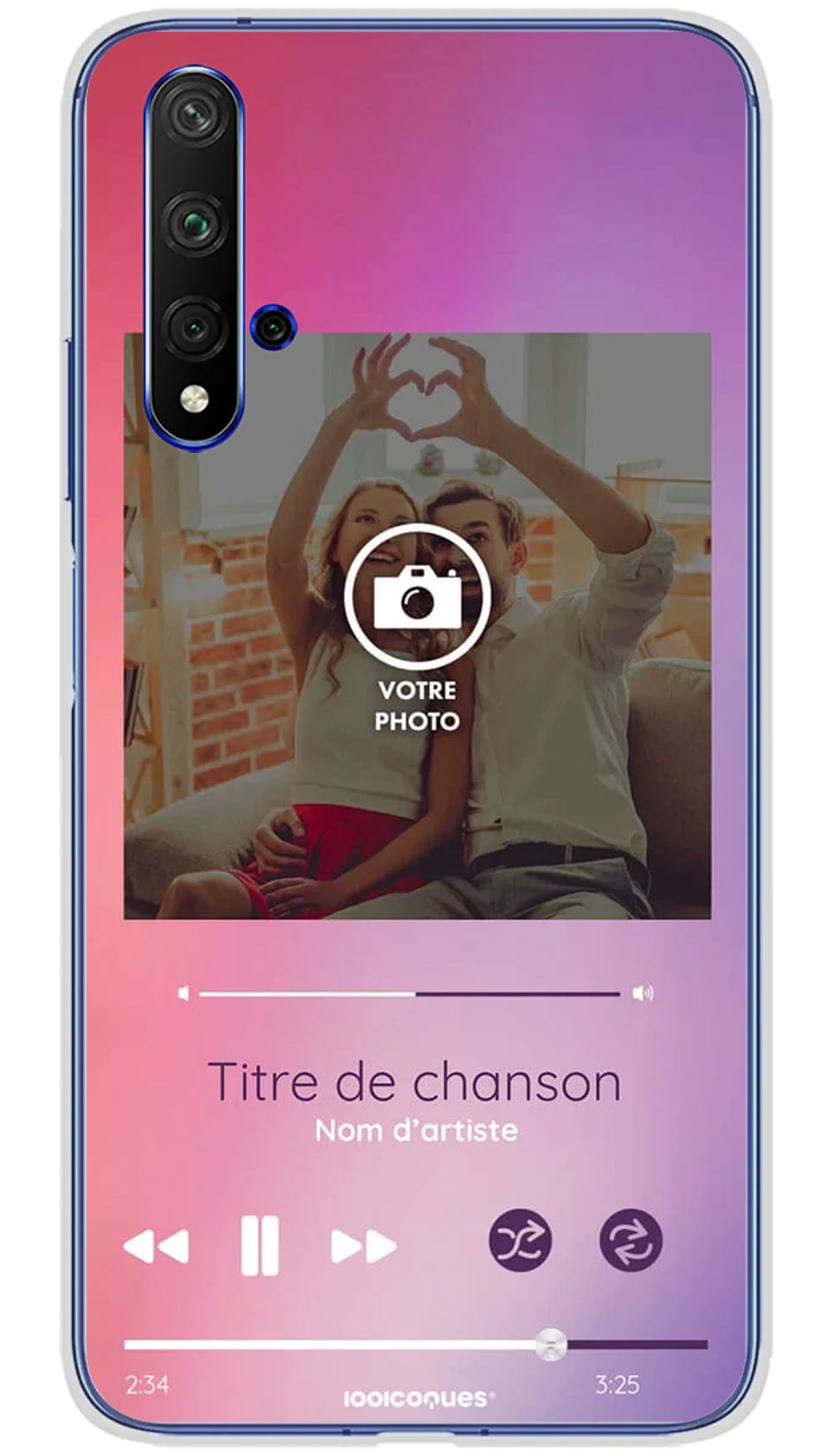 Coque personnalisée Huawei Lecteur Musique Dégradé - Honor 20
