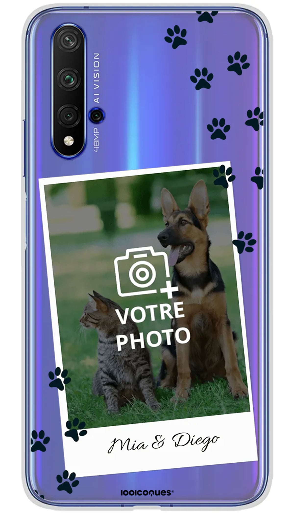 Coque personnalisée Huawei Polaroid Chiens & Chats - Honor 20