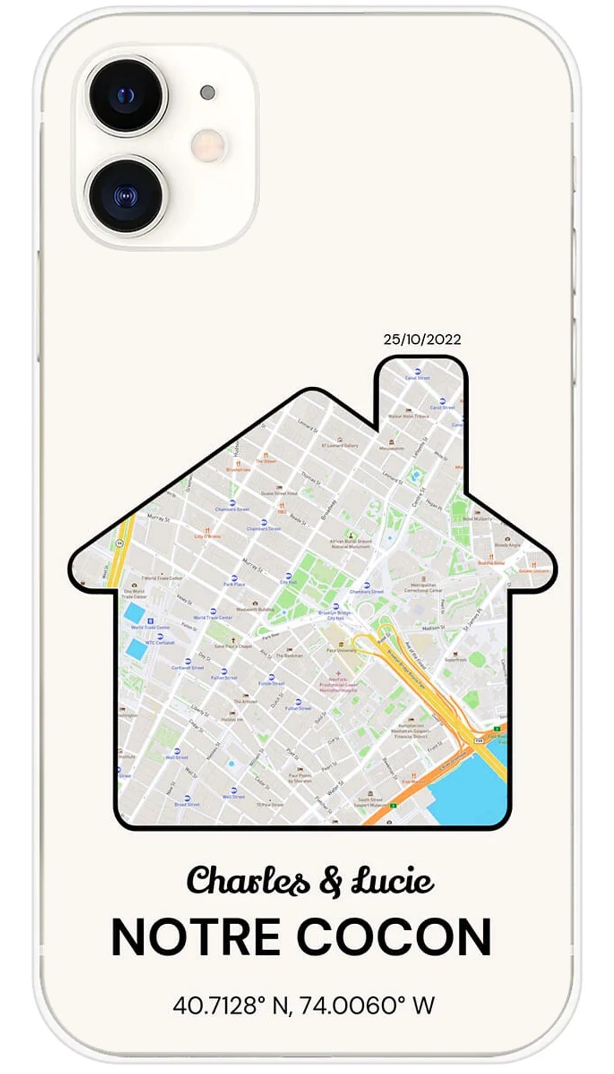 Coque personnalisée iPhone Map Maison - iPhone 11