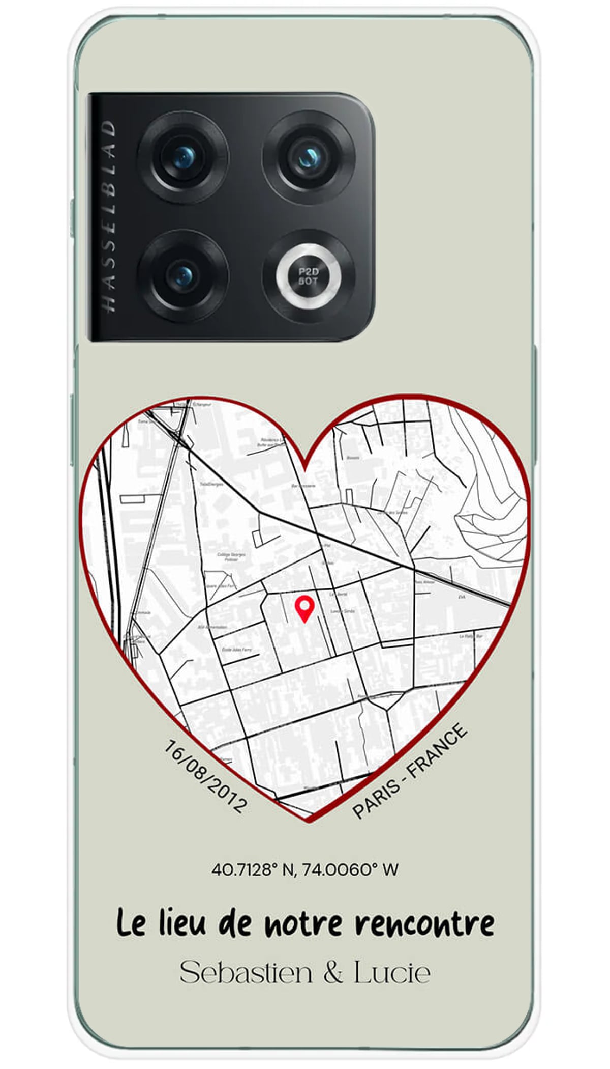 Coque personnalisée OnePlus Map Coeur - 10 Pro 5G