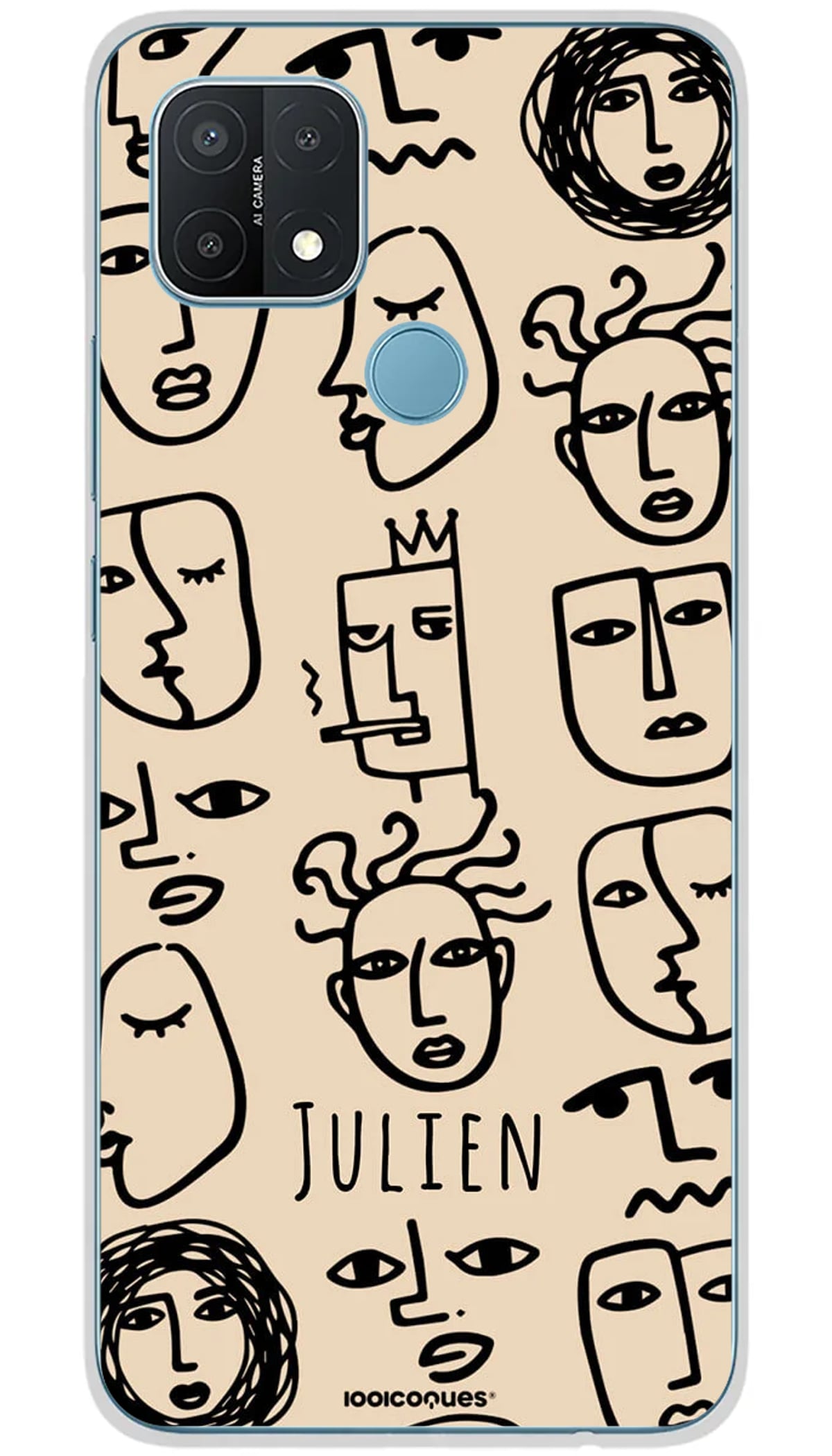 Coque personnalisée Oppo Art Face Multi - A15