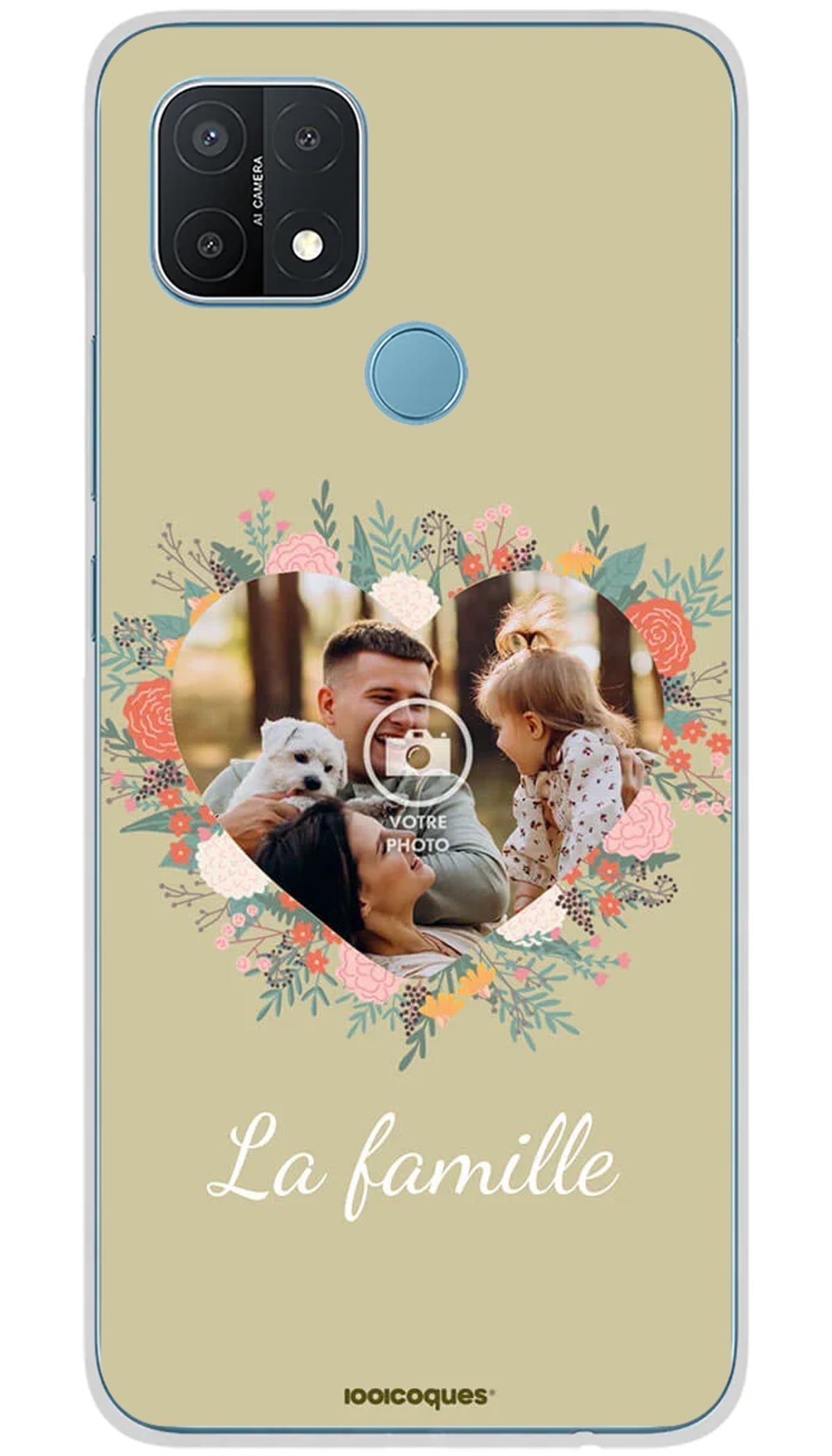 Coque personnalisée Oppo Coeur Fleuri - A15