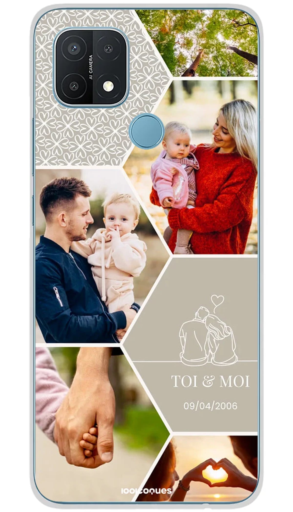 Coque personnalisée Oppo Hexagone - A15