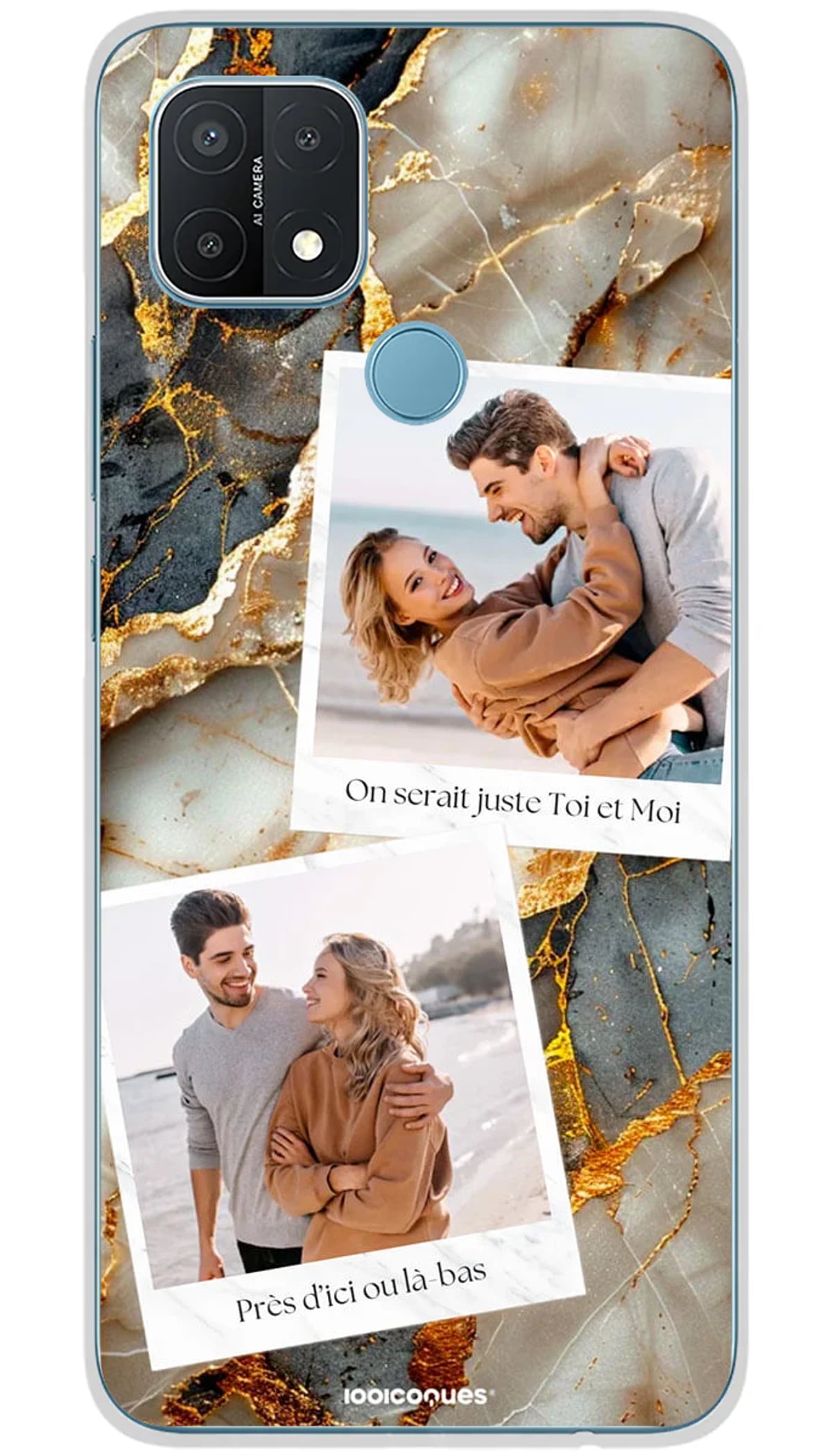 Coque personnalisée Oppo Polaroid Marbres - A15