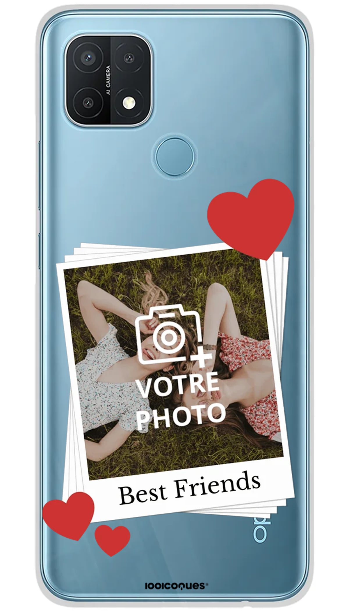 Coque personnalisée Oppo Polaroid Picto Coeur - A15
