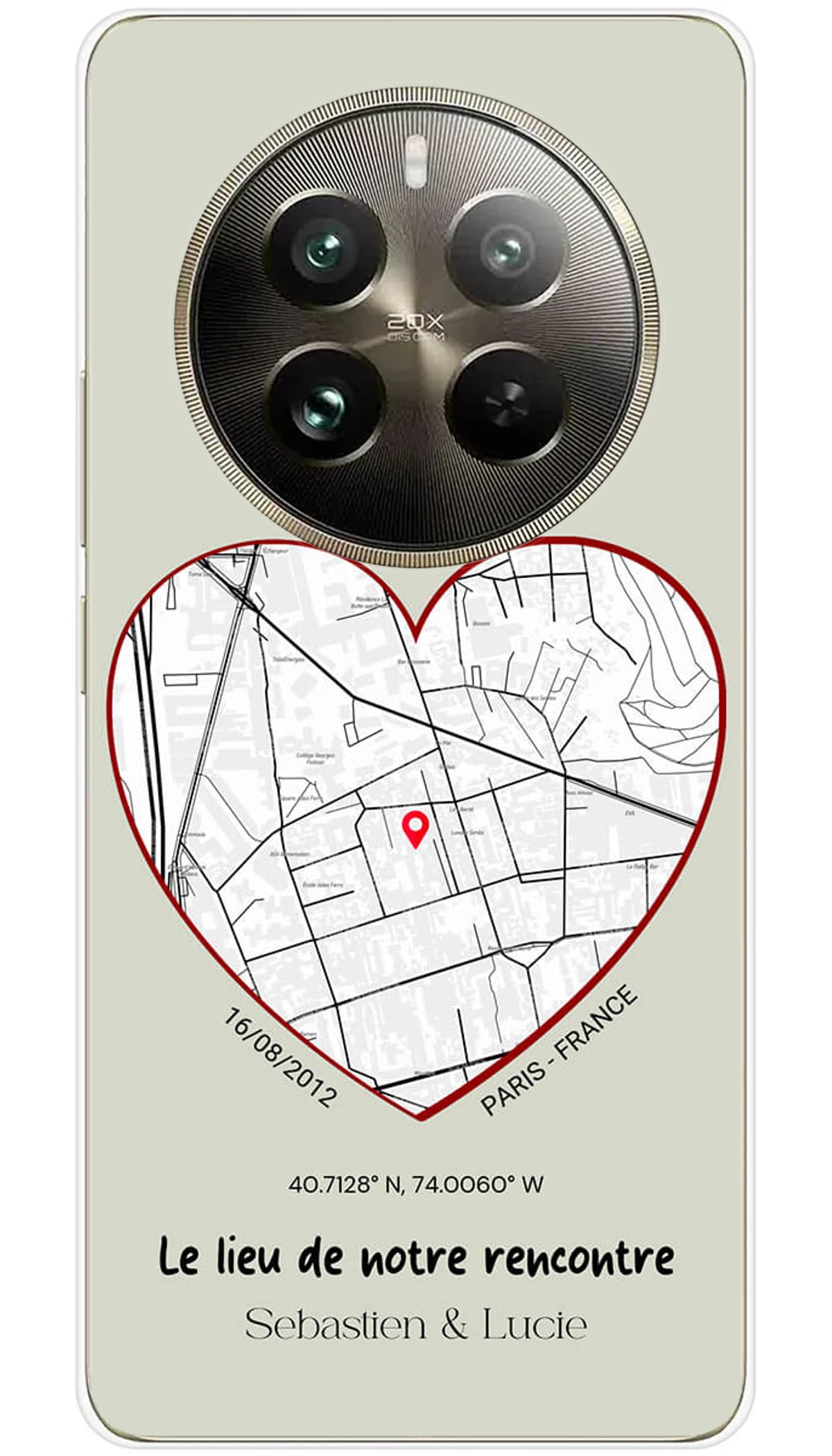 Coque personnalisée Realme Map Coeur - 12 Pro 5G