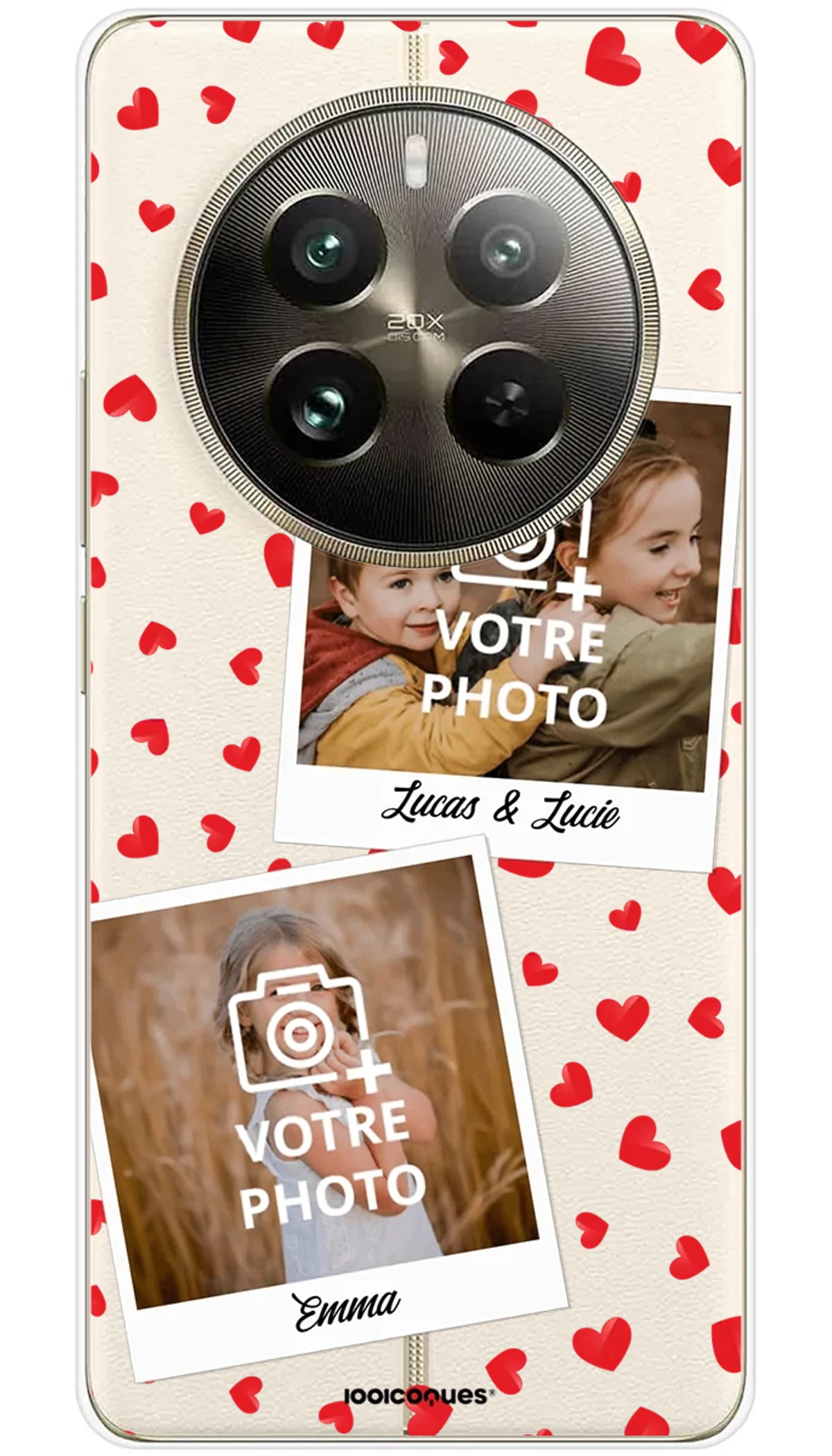 Coque personnalisée Realme Polaroid Coeurs - 12 Pro 5G