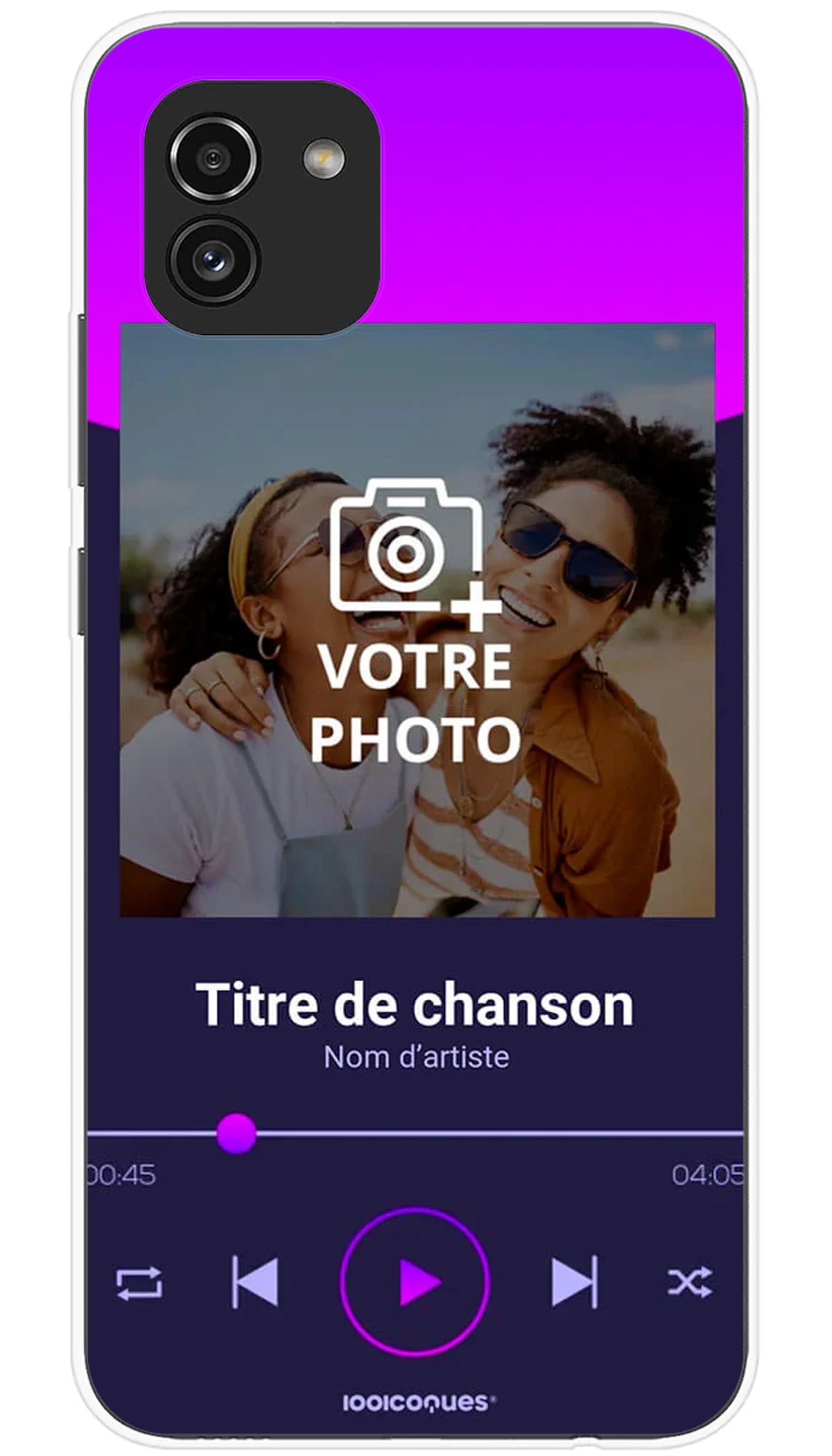 Coque personnalisée Samsung Lecteur Musique Violet - Galaxy A03