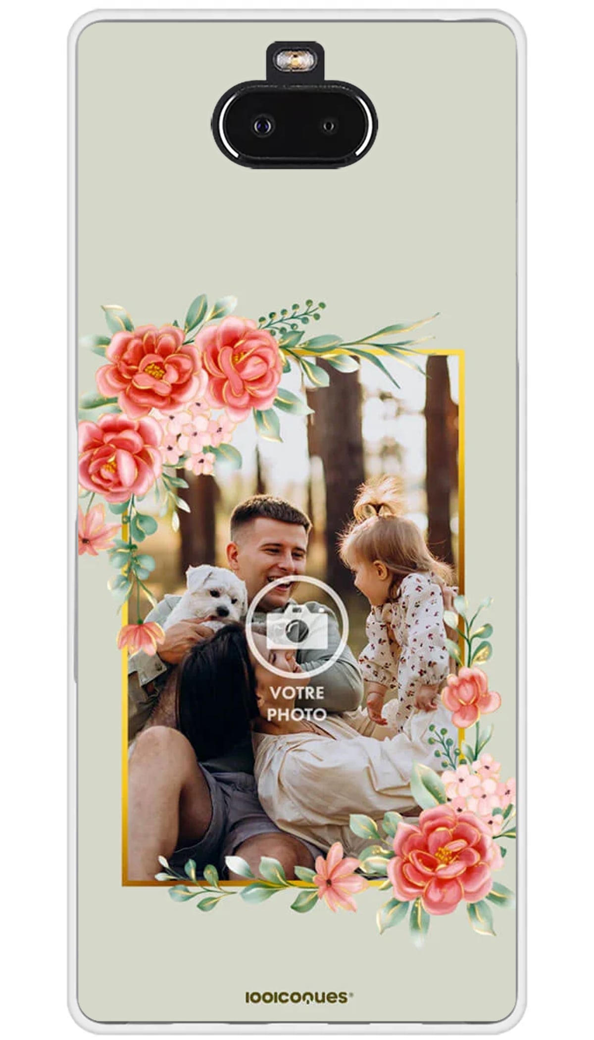 Coque personnalisée Sony Cadre fleuri - Xperia 10