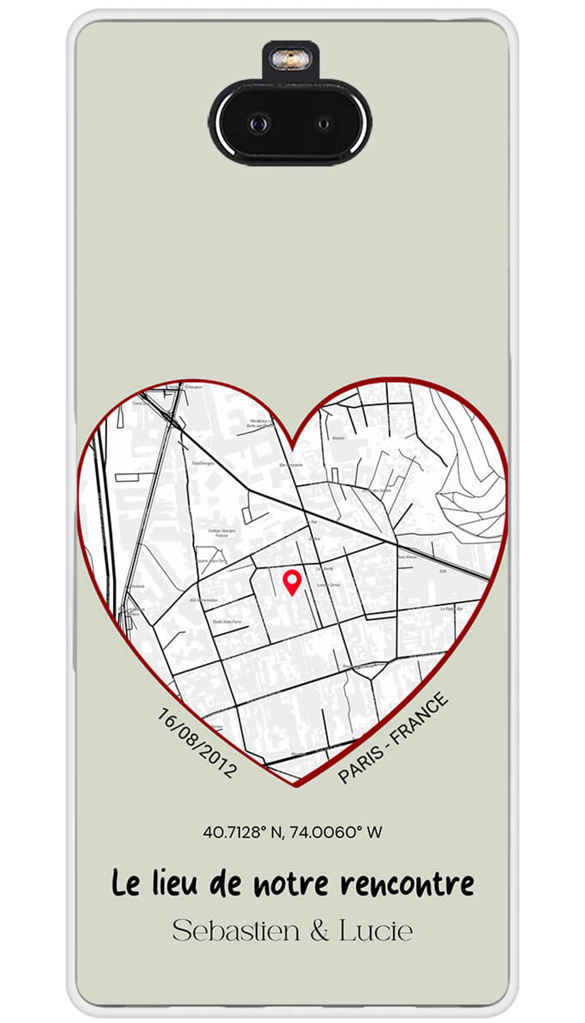 Coque personnalisée Sony Map Coeur - Xperia 10