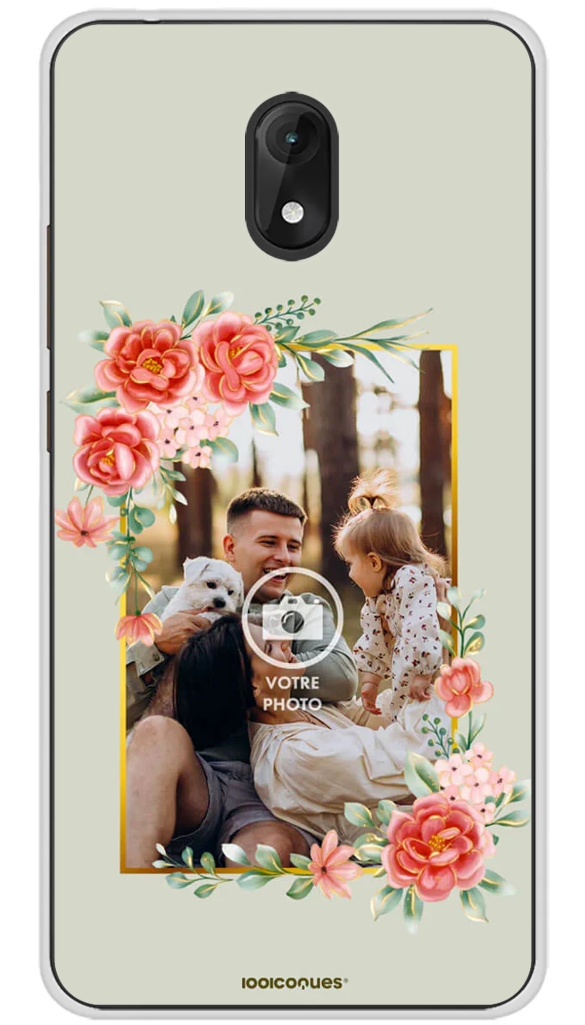Coque personnalisée Wiko Cadre fleuri - Jerry 3