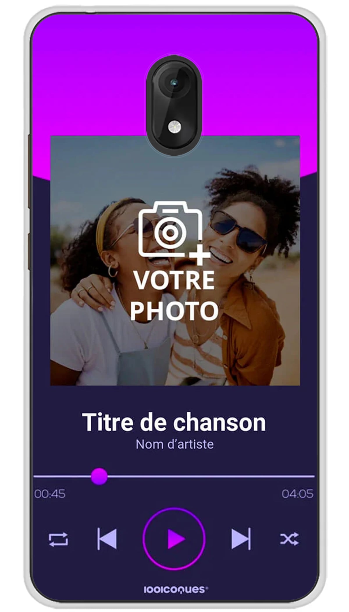Coque personnalisée Wiko Lecteur Musique Violet - Jerry 3