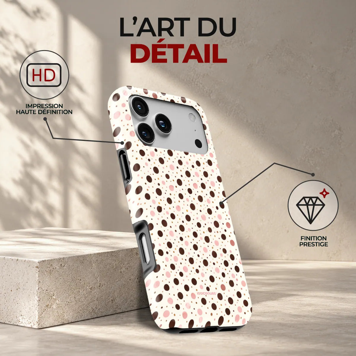 Coque Prestige Confetti, l'art du détail : impression haute définition et finition prestige