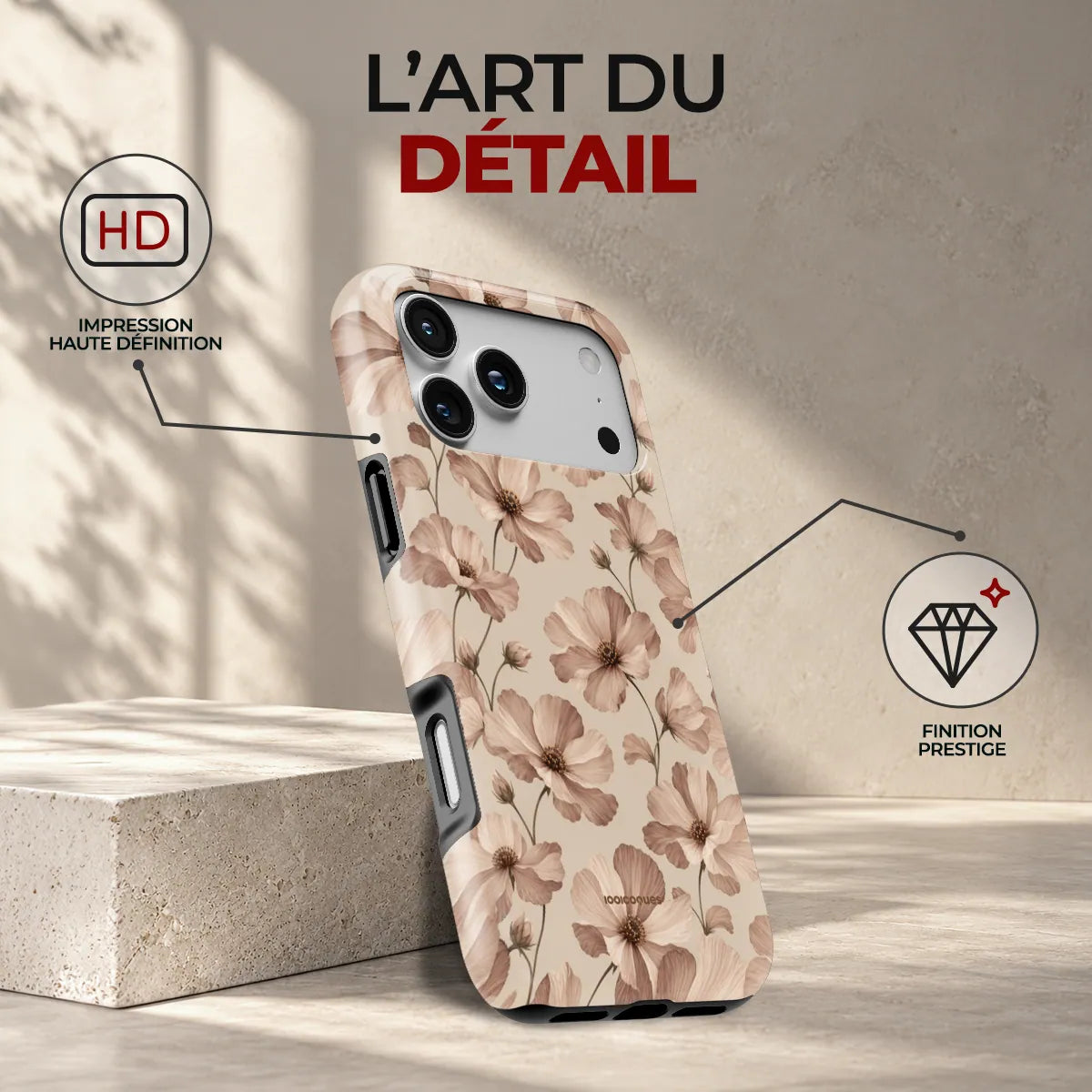 Coque Prestige Sépia, l'art du détail : impression haute définition et finition prestige
