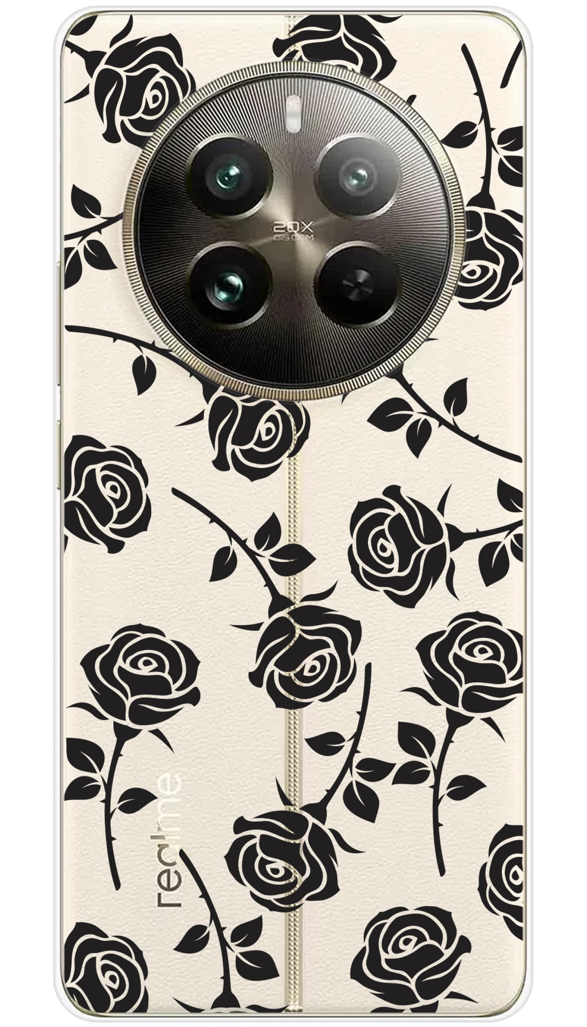 Coque Realme Roses noires - 12 Pro 5G