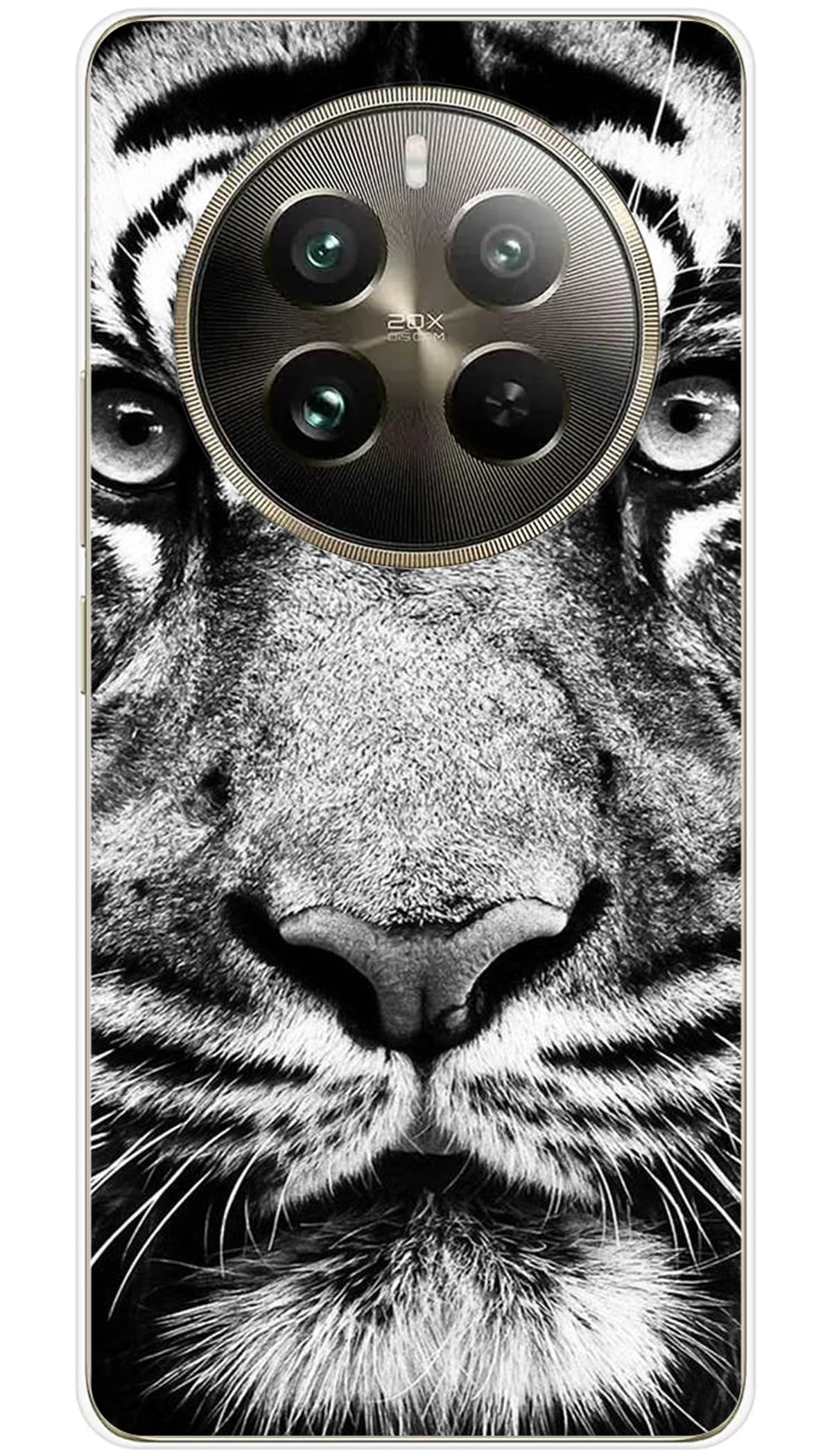 Coque Realme Tigre blanc et noir - 12 Pro 5G