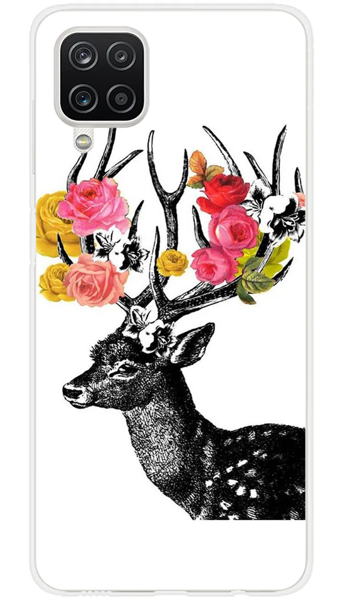 Coque Samsung Cerf fleurs - Galaxy A12 5G