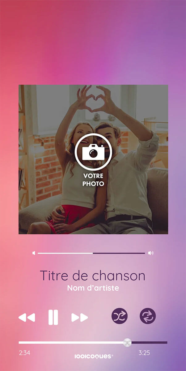 Coque personnalisée Huawei Lecteur Musique Dégradé