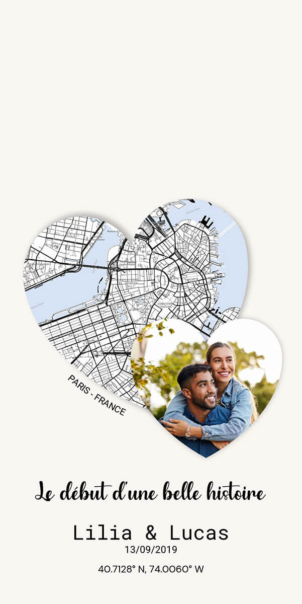 Coque personnalisée Asus Map Coeur et Photo