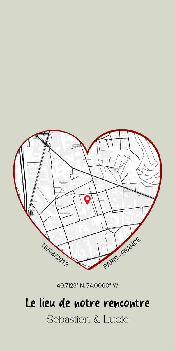 Coque personnalisée Alcatel Map Coeur