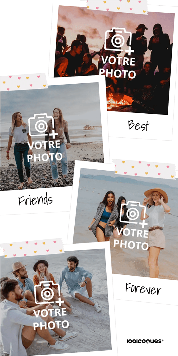 Coque personnalisée Samsung Polaroid Scotch Coeur