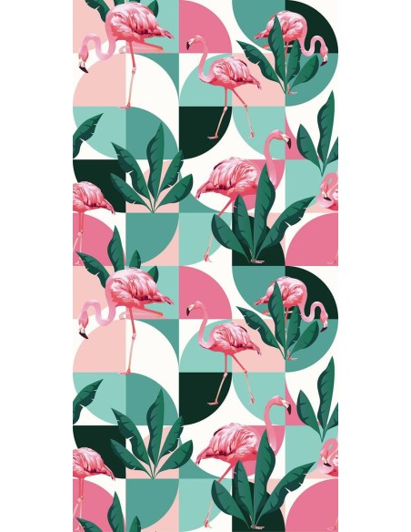 Flamants Roses géométrique