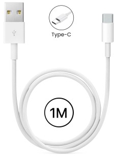 Câble Micro USB Type-C 1m 2A - Blanc