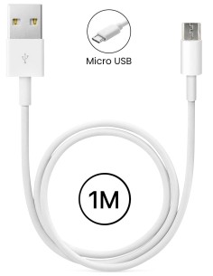 Câble Micro USB 1m 2A - Blanc