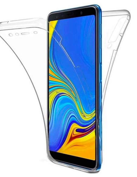 Coque en silicone intégrale Transparent pour Samsung Galaxy A7 2018