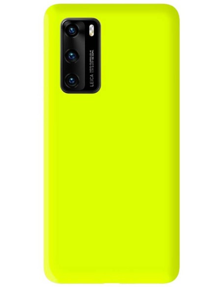 Coque en silicone Mat Jaune Fluo pour Huawei P40