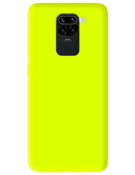 Coque en silicone Mat Jaune Fluo pour Xiaomi Redmi Note 9