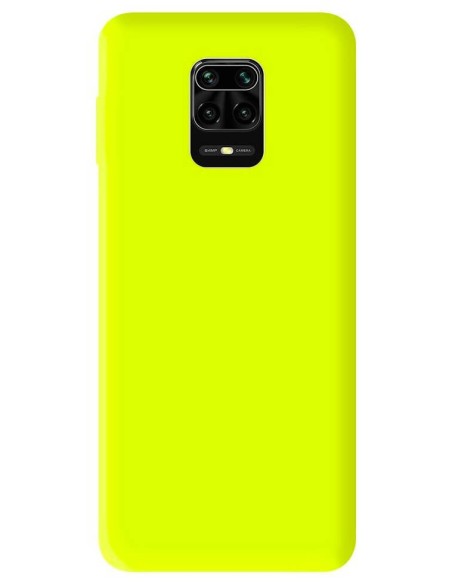 Coque en silicone Mat Jaune Fluo pour Xiaomi Redmi Note 9 Pro