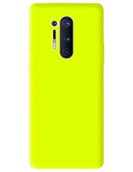 Coque en silicone Mat Jaune Fluo pour OnePlus 8 Pro