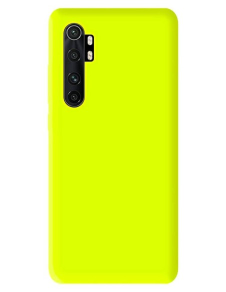 Coque en silicone Mat Jaune Fluo pour Xiaomi Mi Note 10 lite