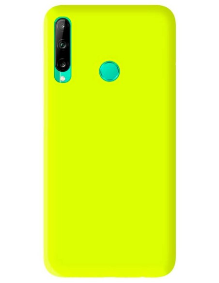 Coque en silicone Mat Jaune Fluo pour Huawei P40 Lite E
