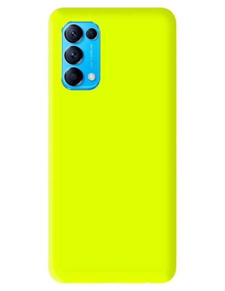 Coque en silicone Mat Jaune Fluo pour Oppo Reno 5