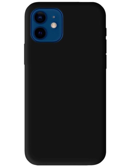 Coque en silicone Mat Noir pour Apple iPhone 12