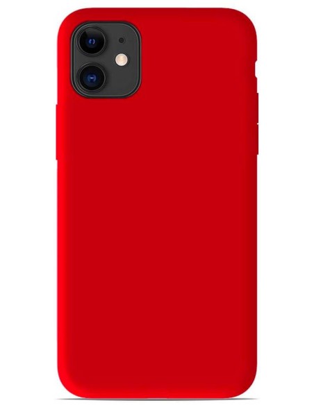 Coque en silicone Mat Rouge pour Apple iPhone 11