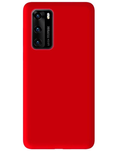 Coque en silicone Mat Rouge pour Huawei P40