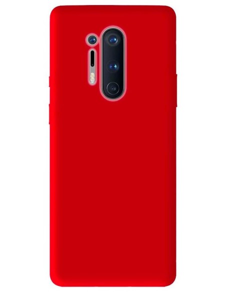 Coque en silicone Mat Rouge pour OnePlus 8 Pro