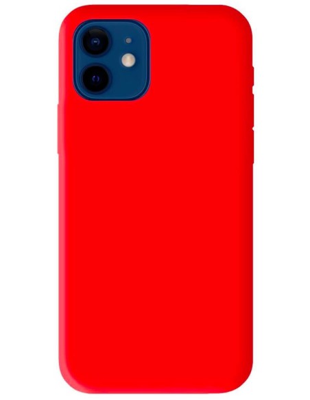Coque en silicone Mat Rouge pour Apple iPhone 12