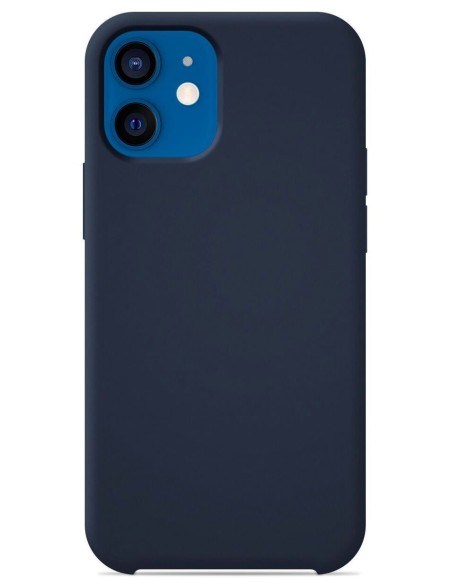 Coque en silicone Soft Touch Bleu nuit pour Apple iPhone 12