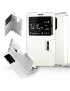 Etui Folio Blanc simili cuir | 1001coques.fr