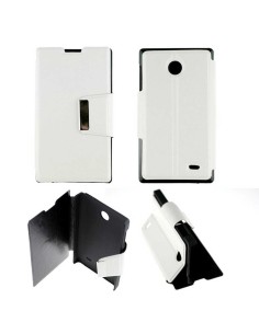 Etui Folio Blanc simili cuir | 1001coques.fr
